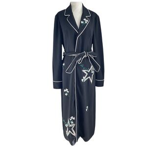 Zayan the Label Contrast Piping Stars Flowers Black
Duster Abaya Dress Jacket M